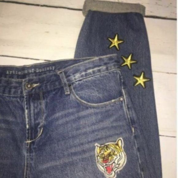 Articles of Society Jeans Boyfriend Distress Patch Jean - Picture 7 of 8